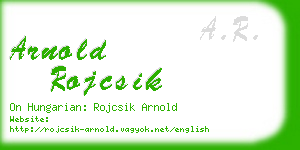 arnold rojcsik business card